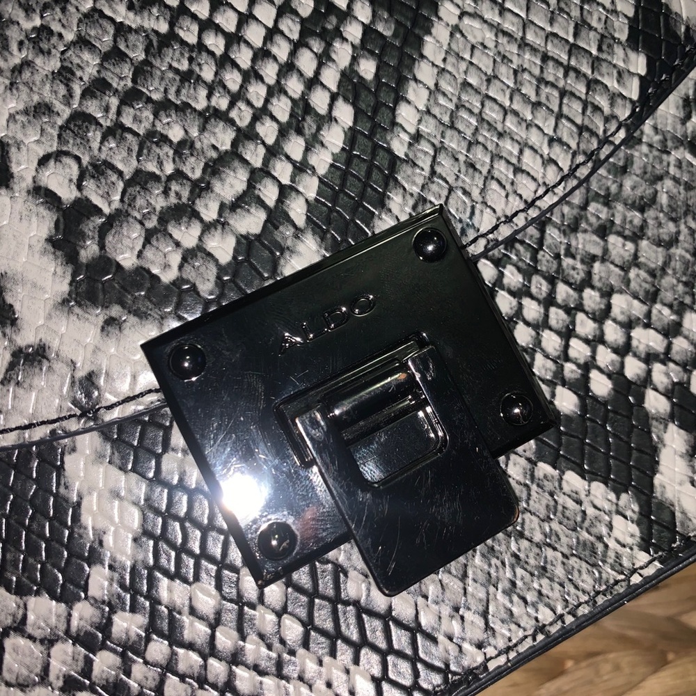 Aldos white and black purse
